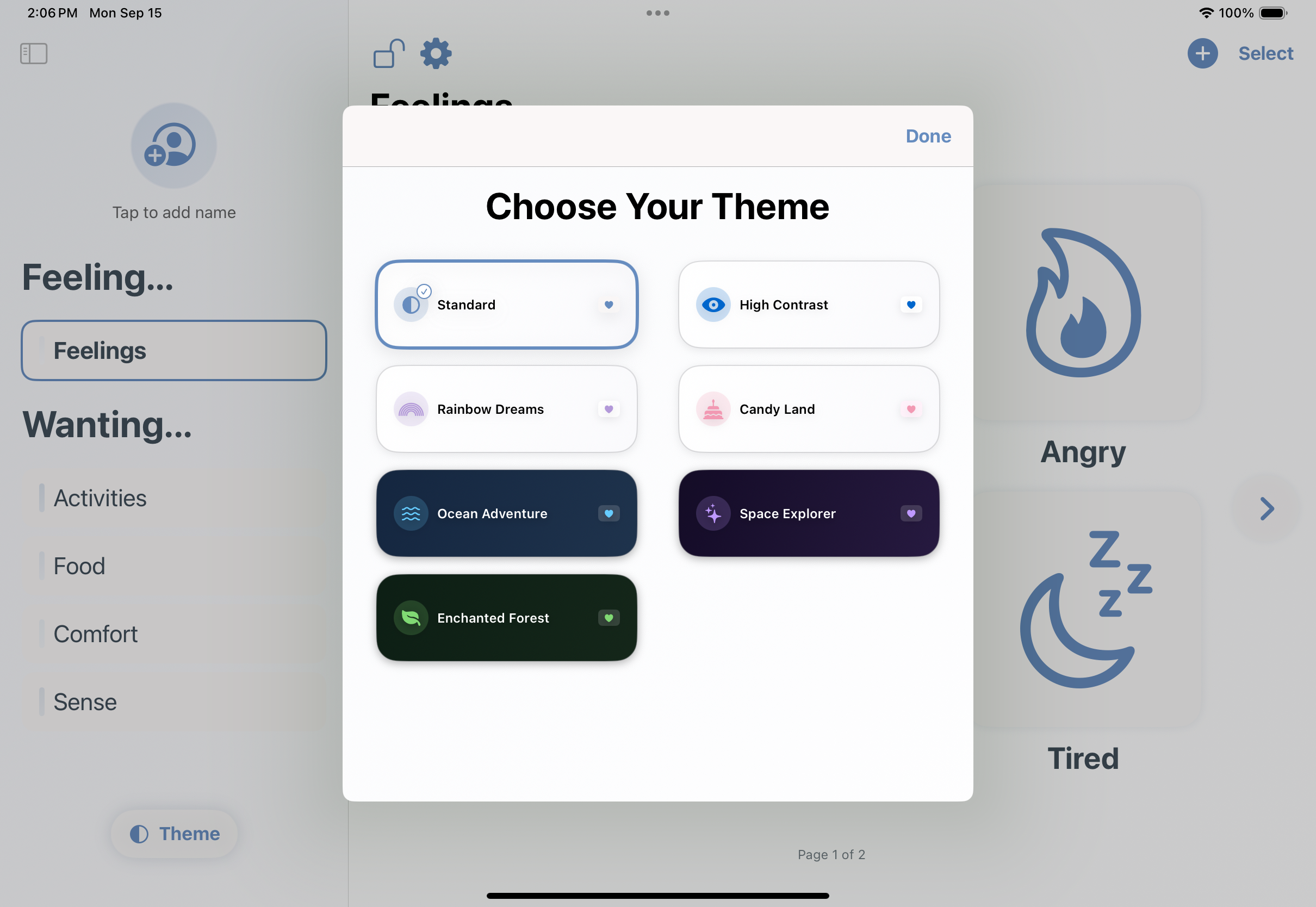 AAC for Me - Category selection and navigation